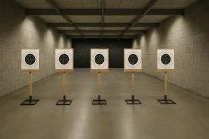 Изображение тира классическая стрелковая галерея с мишенями