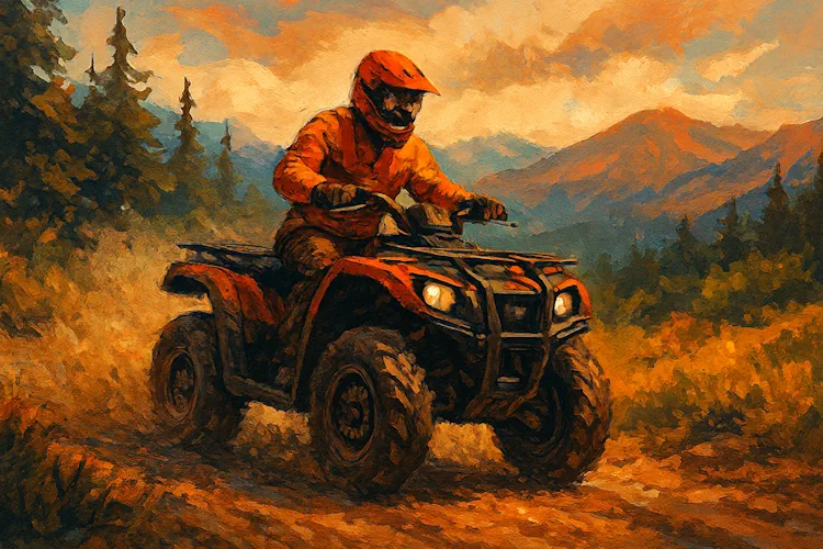 На квадроцикле